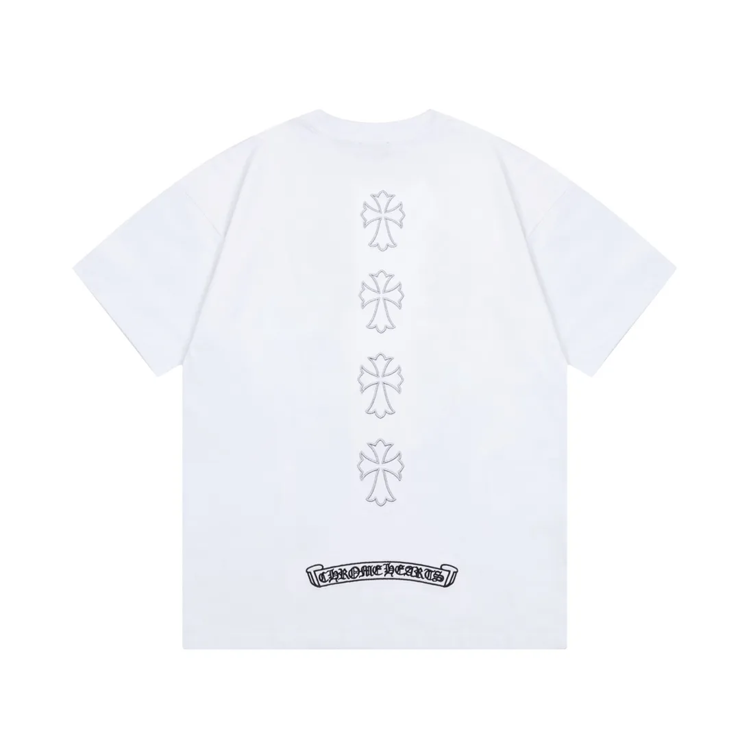 Chrome Hearts/ 🪡 Logo Same Style T Versatile : White Size：XS~L